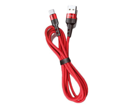 Kabel USAMS Kabel pleciony U26 USB-C 1m 3A Fast Charging czerwony